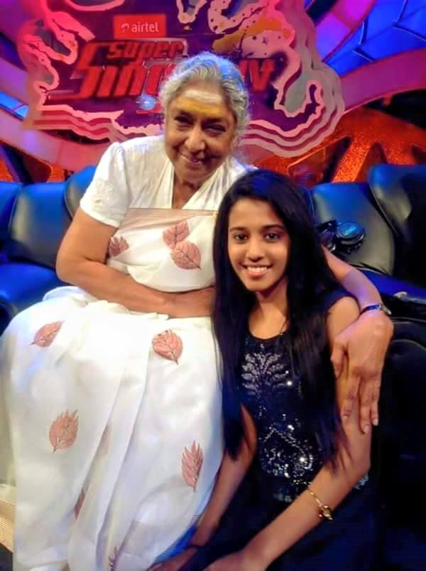 priyanka with singer S.Janaki